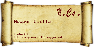 Nopper Csilla névjegykártya
